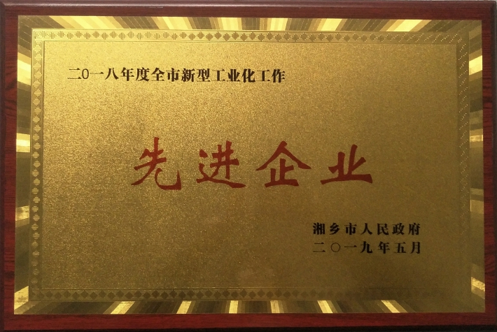 2018年度全市新型工业化工作“先进企业”